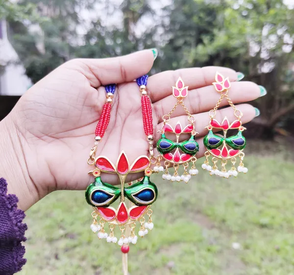 Assamese_Traditional_Gold_Plated_Multi_Colour_Jewellery_Set_For_Women_And_Girl